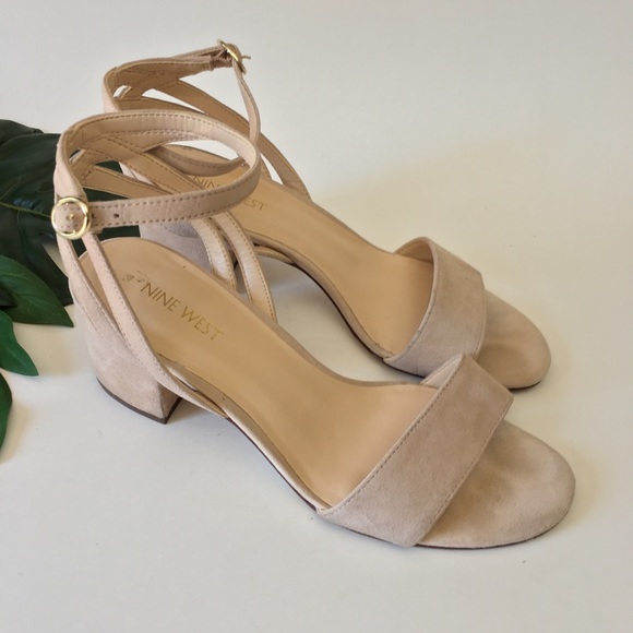 nine west nude block heel